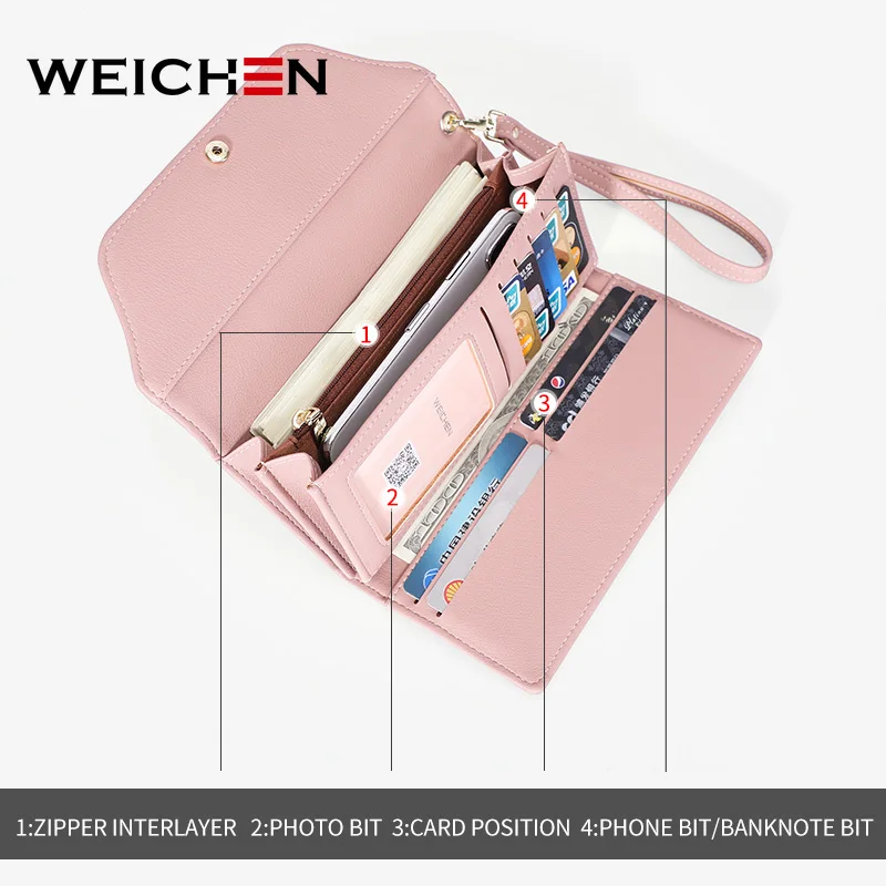 WEICHEN Сумочка 2019 новый браслет длинный клатч кошелек женский держатель карты