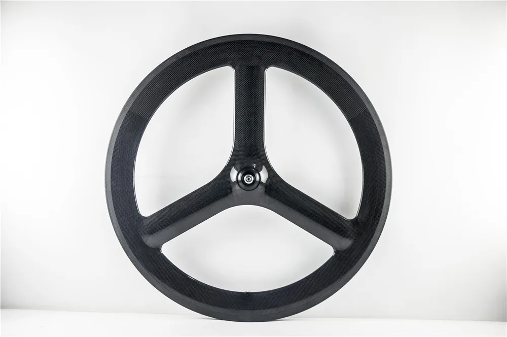 Высокое качество fixed Шестерня Карбон колесная передняя Тройная спица задний диск