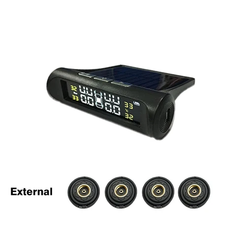 External Type SINOVCLE датчик давления в шинах, система контроля Tpms, Автомобильный дисплей, внутренний/внешний, солнечная энергия, зарядка Предупреждение предупреждение о температуре - Тип: External Type