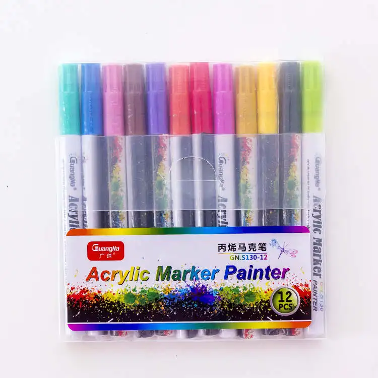 12 color set 18 Цвета/комплект 0,7 мм акриловые Краски Маркер для белой доски для Керамика стекло ROCK фарфоровая кружка дерево Ткань Холст Краски Инж - Цвет: 12 color set
