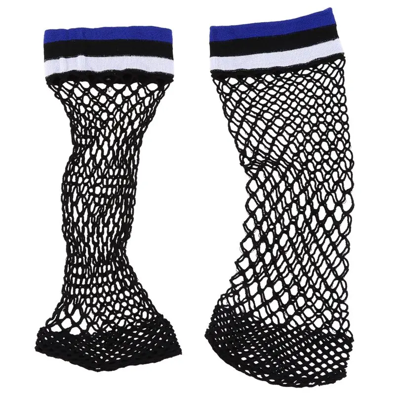 1 пара летние женские полосатые ажурные носки черные сетчатые короткие