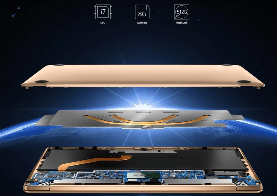Ультратонкий ноутбук для ноутбука huawei MateBook X 13 дюймов с процессором 8th Gen i5 4 Гб