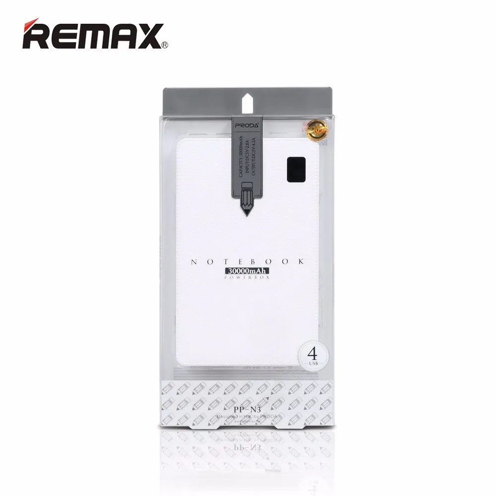 Портативное зарядное устройство remax на 30000 мАч Внешнее 4 USB для быстрой зарядки iPhone