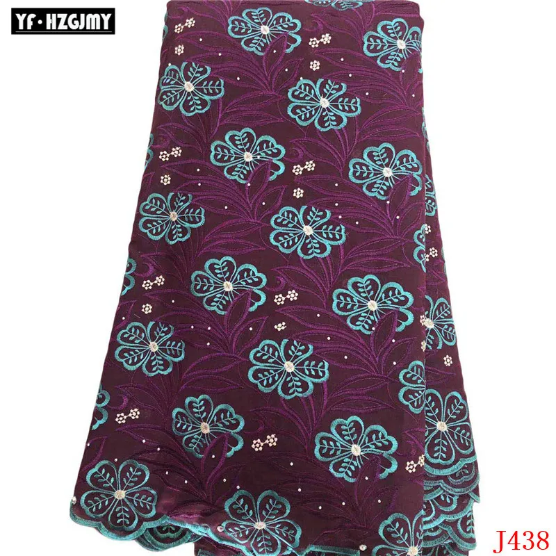 YF HZGJMY High Quality purple African Swiss Voile Lace Fabric Nigeria Polish Cotton For Men women A438 | Дом и сад