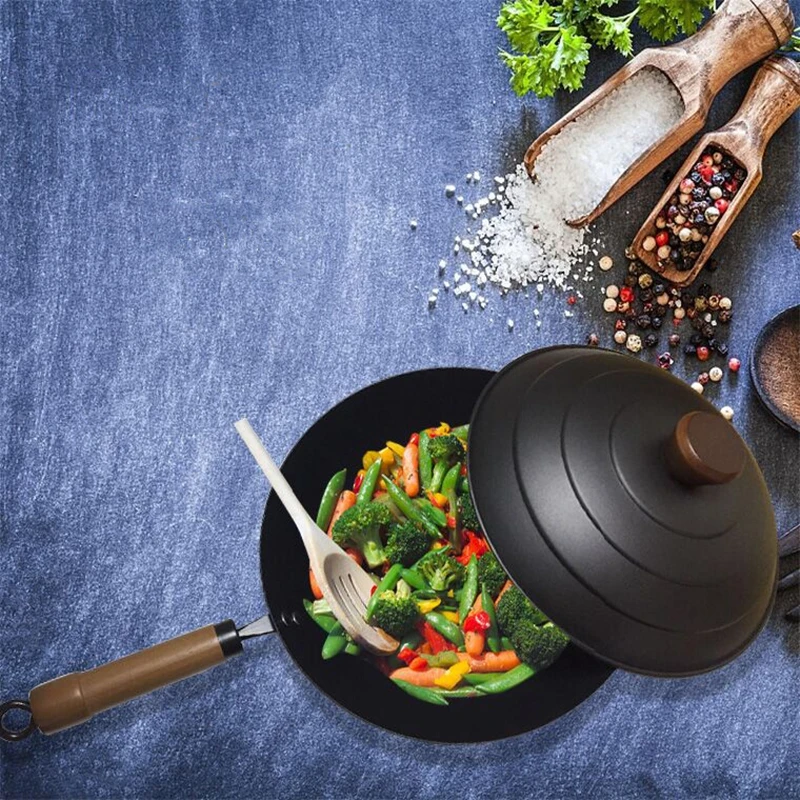 Мастер Звезда 30 см чугунные антипригарные Woks с крышкой Изысканная посуда Stew