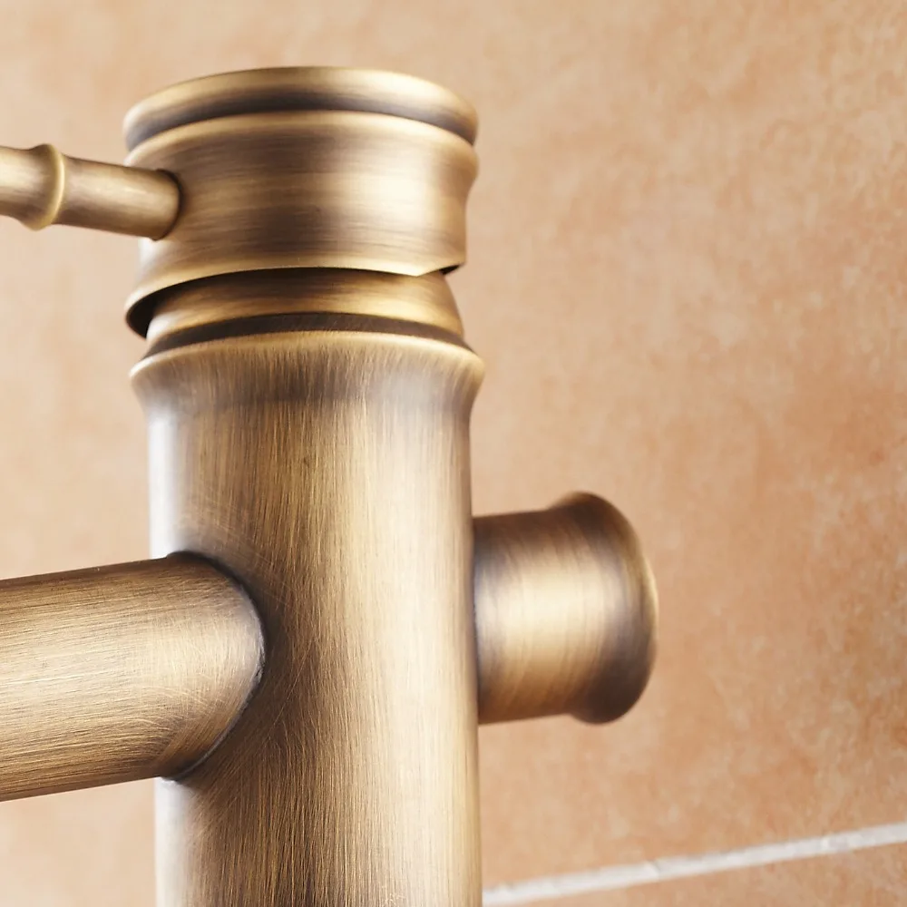 Античный бамбуковый смеситель для ванной комнаты кран с одной ручкой из бамбука