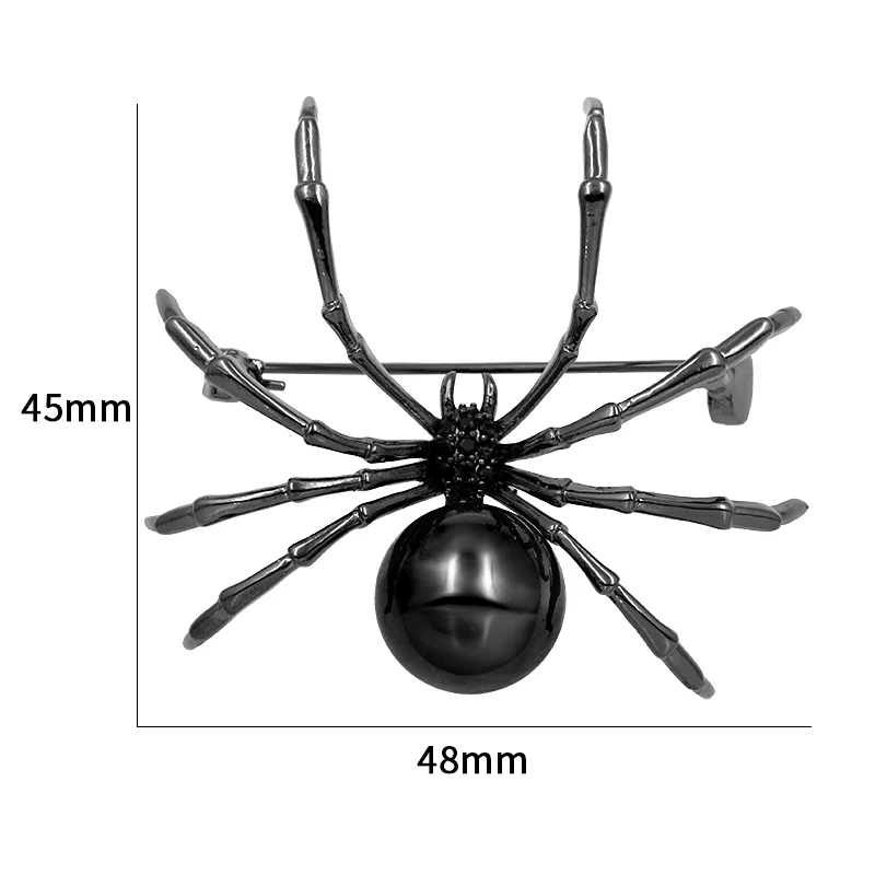 Брошь в виде паука с жемчугом и фианитом для мужчин женщин|spider brooch|brooches for menfor men