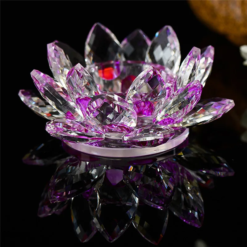 Дропшиппинг 7 видов цветов Хрустальное стекло цветок лотоса Свеча чайный свет