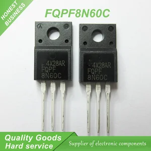 10pcs FQPF8N60C 8N60C 8N60 600V 8A MOSFET N-Channel transistor TO-220F new original