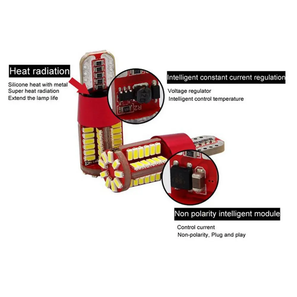 Без ошибок Canbus T10 57-SMD 3014 Светодиодный для W5W 194 168 2825 автомобильный боковой