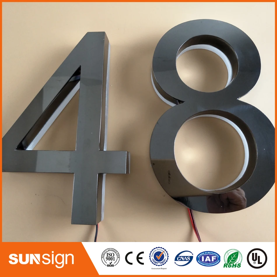 H 35cm Mirror stainless steel 3D channel letters