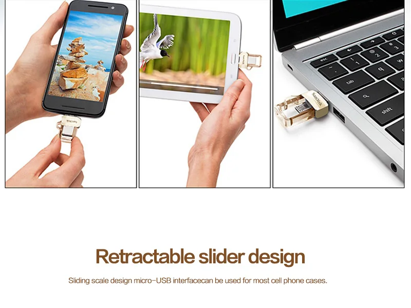 Sandisk OTG Micro USB флэш-накопитель двойной диск памяти Usb 3,0 DD3 U диск флэш-накопитель 32 Гб карта памяти для телефонов и планшетных ПК