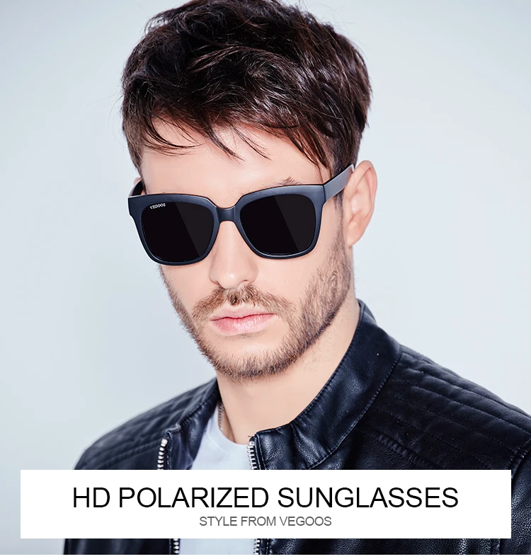 VEGOOS Sunglasses Men Polarized Women Square Sun Glasses UV400 Protection Driving Sport Glasses Gafas de Sol Hombre#6109