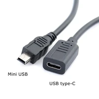 25cm usb type c to mini usb cable 2 0 5pin mini b male to usb 3 1 usb c female converter adapter data charging cable