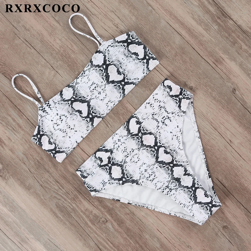 RXRXCOCO Высокая талия купальный костюм бикини Для женщин купальник сплошной с пуш