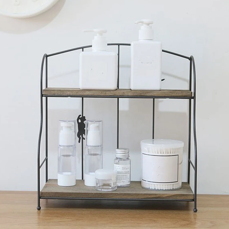 Двойной ярус железная полка держатель кухонных инструментов гостиная спальня