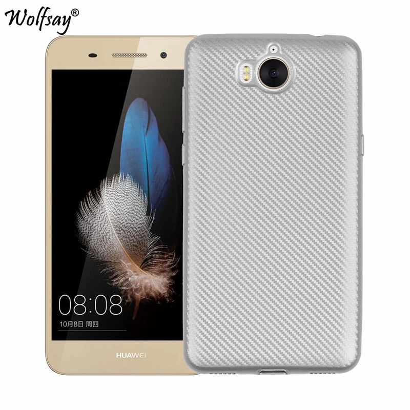 Y6 2017 Phone Bag Case sFor Huawei Carbon Fiber Design Texture Silicone Shell For Y5 Cover Capa Wolfsay | Мобильные телефоны и