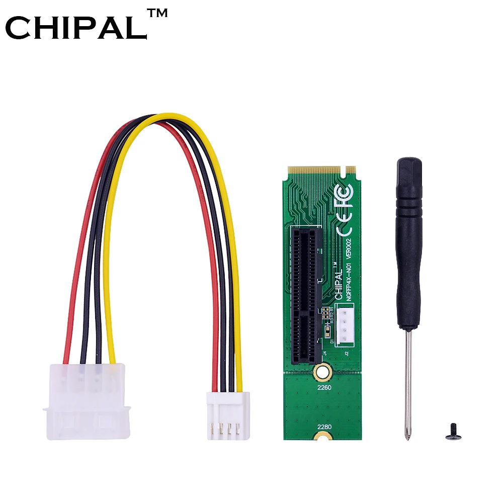 CHIPAL 100 шт. адаптер NGFF M.2 M2 M Key папа-PCI-E 4X 1X мама преобразователь карты с кабелем