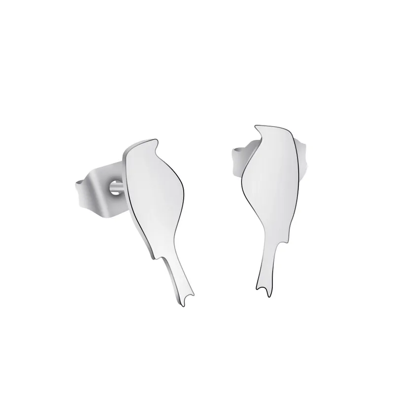 Minimal Rose Gold Bird Earrings For Women Fashion Jewelry Cute Kids Earring Stainless Steel Friendship Gifts Animal Accessories | Украшения