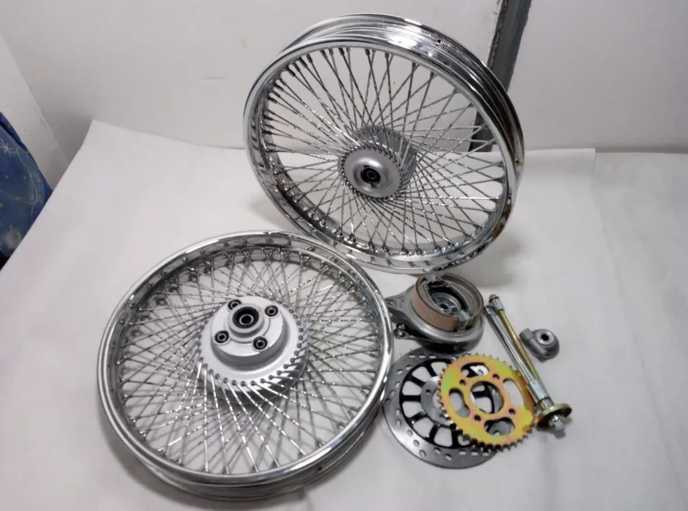 CG125 YBR125 трава трекер GN125 GN250 17/18 дюймов передний задний 72 спицы черные колесные диски для мотоциклов с тормозной ступицей