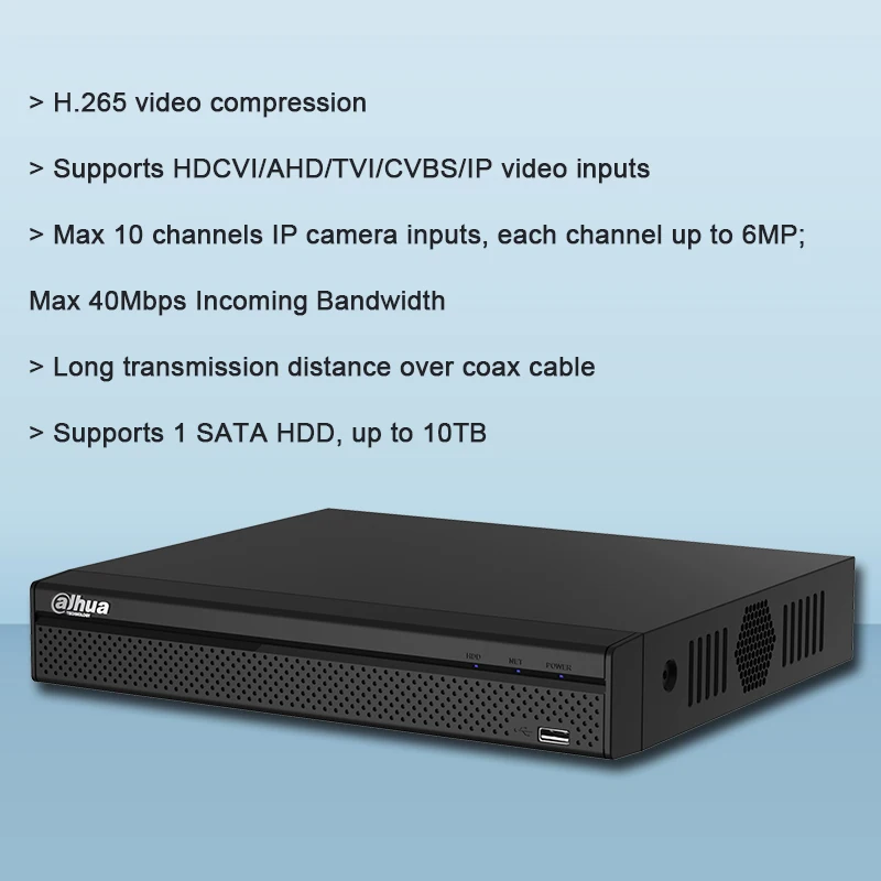 Многофункциональный видеорегистратор Dahua XVR 8 CH Penta brid 720P компактный 1U Цифровой