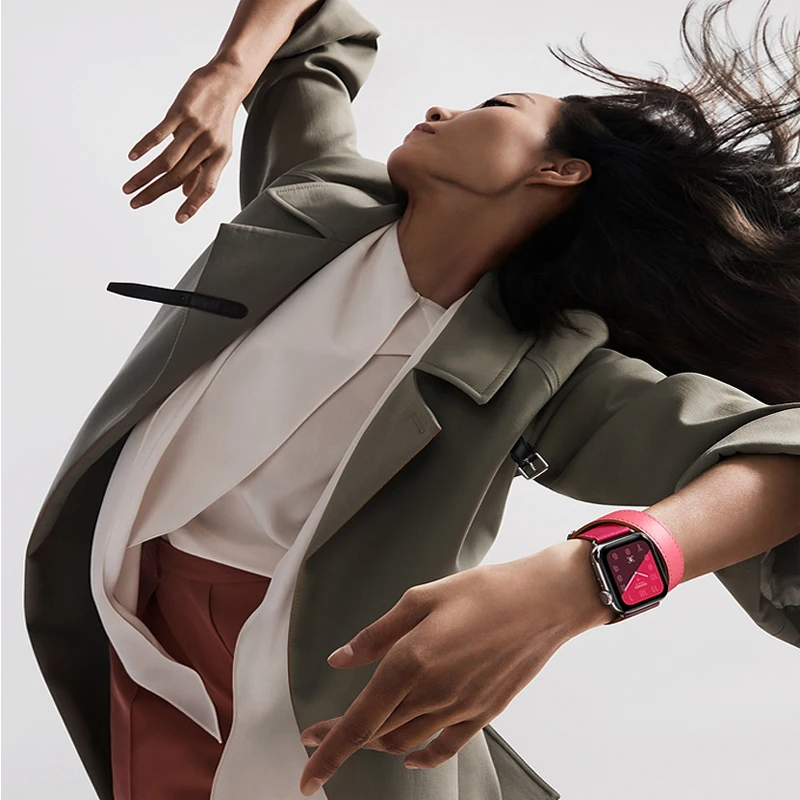 Кожаный двойной тур ремешок для apple watch band 42 мм 38 44 40 correas часов браслет iwatch серии 4 3