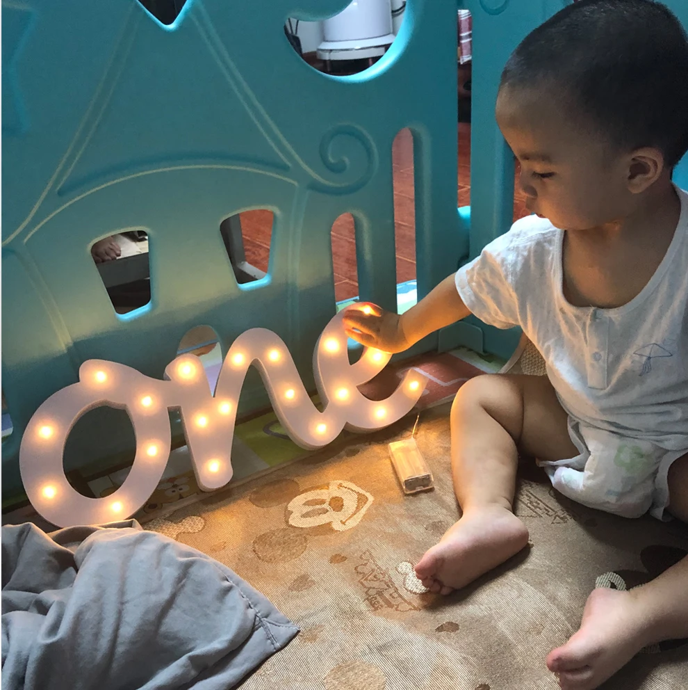 Декор для вечеринки на один день рождения цифры с подсветильник кой украшение