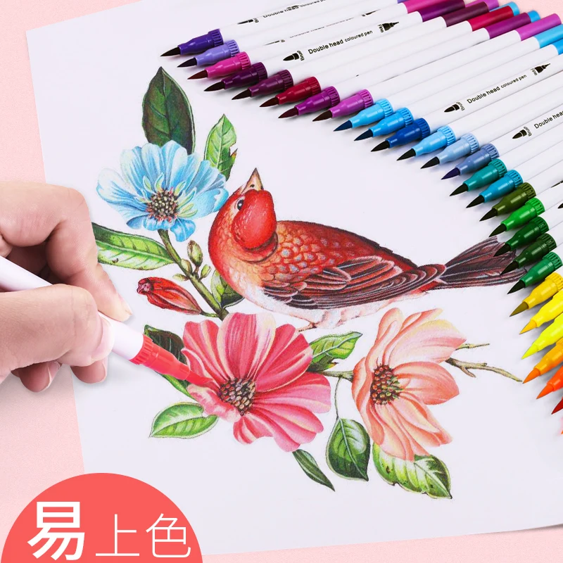 100 цветов двойной кончик кисти Маркер ручки искусство акварельные Fineliner