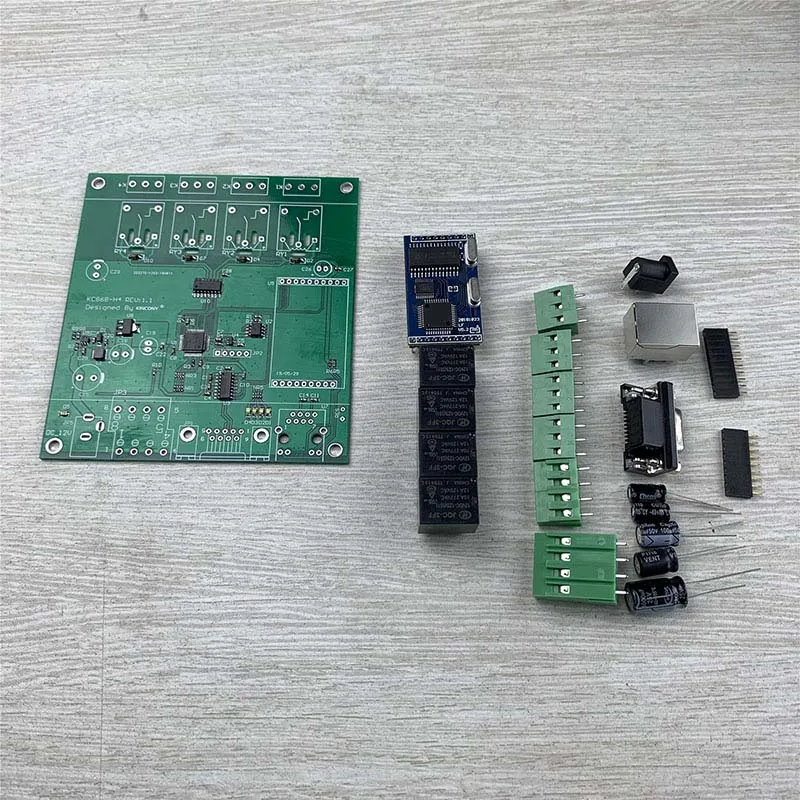 KC868-H4-DIY Kincony 4 TCP IP реле канала управления 4 канала сигнализации печатная плата Samrt умный дом автоматизация Domotica модуль управления ler Ethernet - Комплект: KC868-H4-DIY