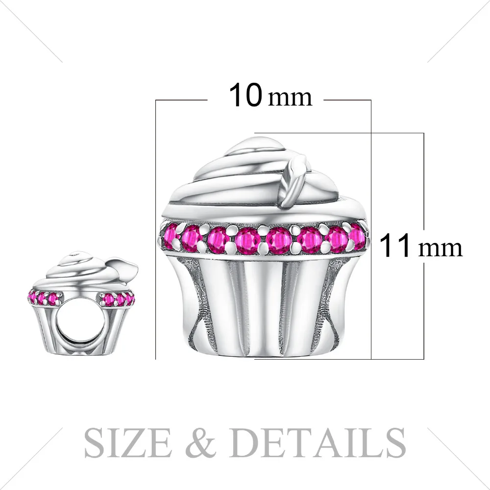 JewelryPalace Милая любовь кекс создан розовый сапфиры стерлингового серебра Шарм