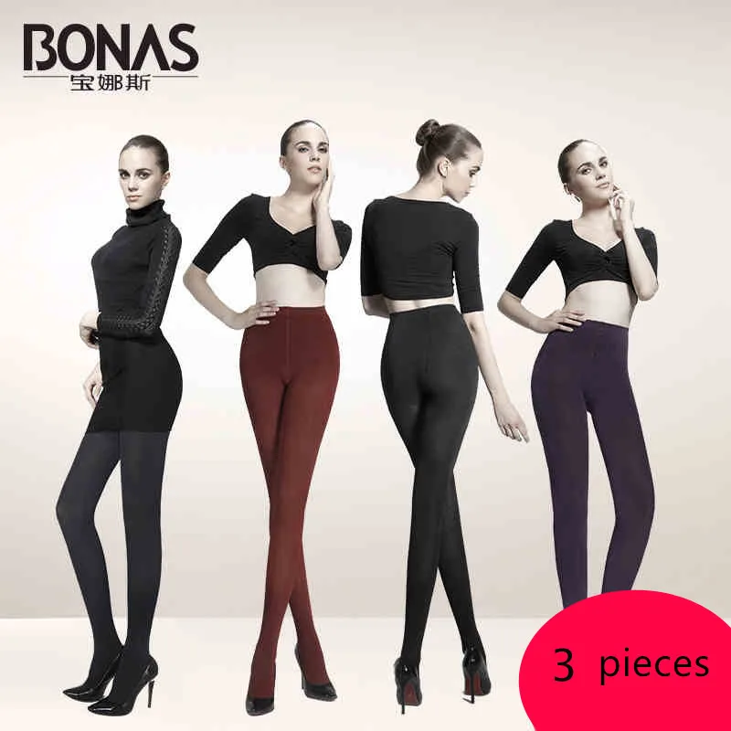 BONAS Зима 1800D Мягкий Толстый Колготки Женские Толстые Теплые Collant Конфеты Цвет