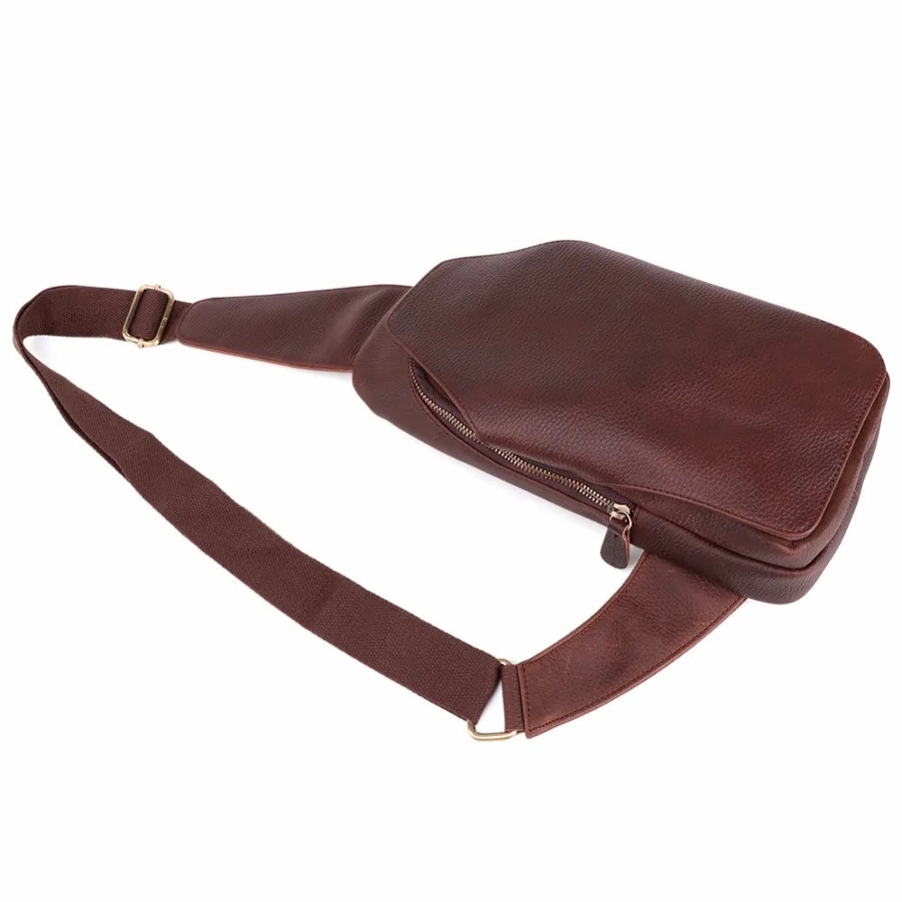 Сумка-мессенджер мужская из натуральной кожи нагрудная с карманами | Багаж и