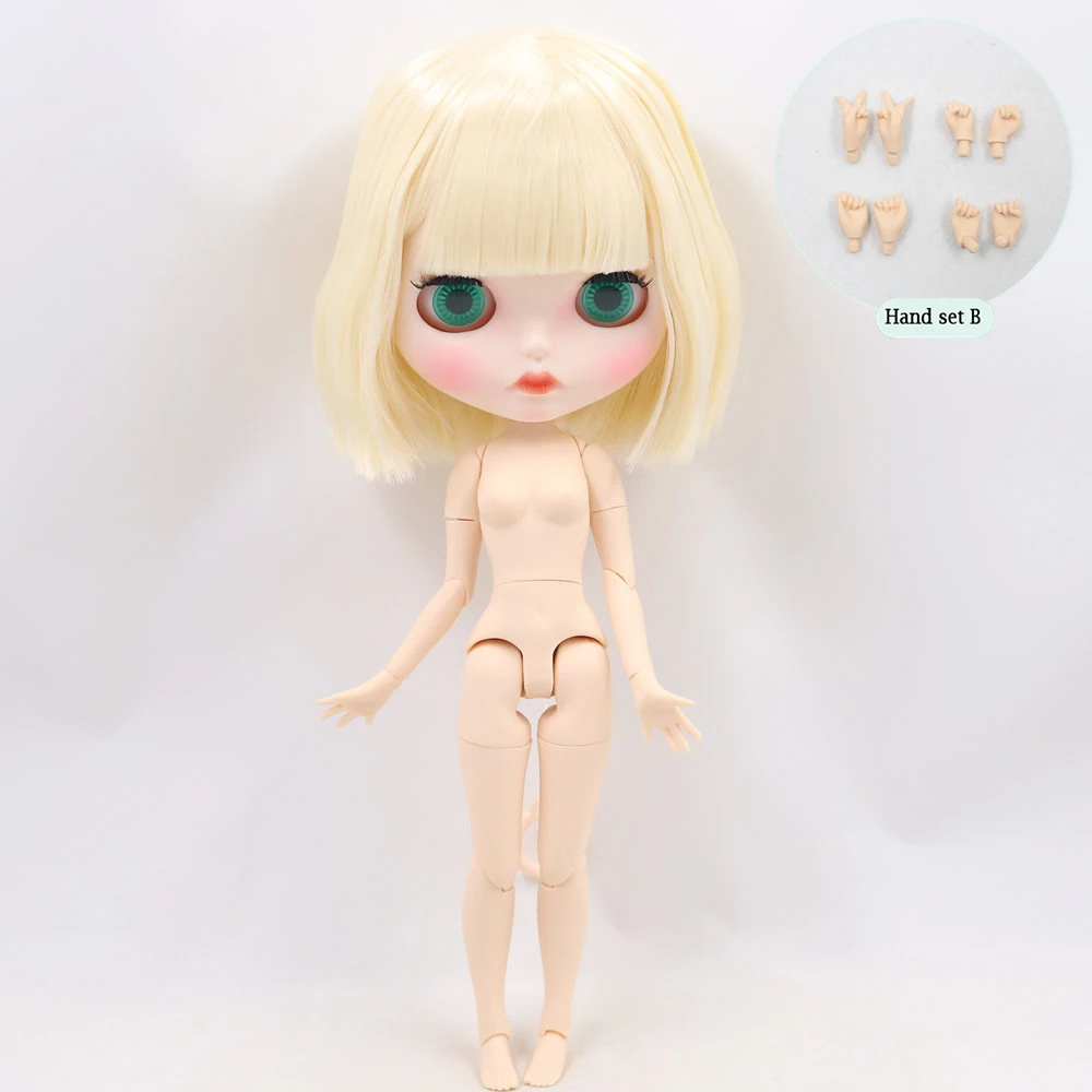 Ледяной обнаженный Blyth кукла No. BL0510 светлые волосы резные губы матовые индивидуальные лица соединение тела 1/6 bjd - Цвет: like the picture