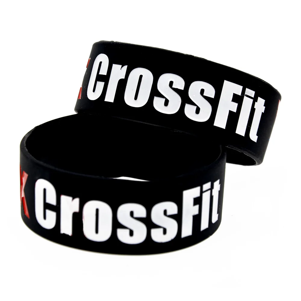 

1PC The Box CrossFit Silicone Wristband Sport Gift 1 Inch WIde Black