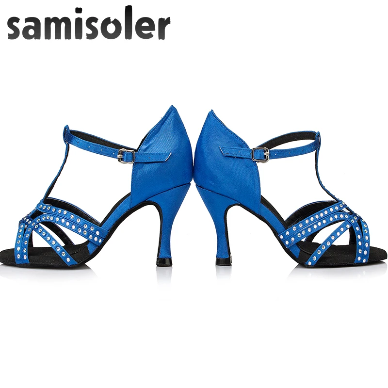Новинка тканевые светящиеся ленты Samisoler Bule/B/Black модные стразы для бальных танцев