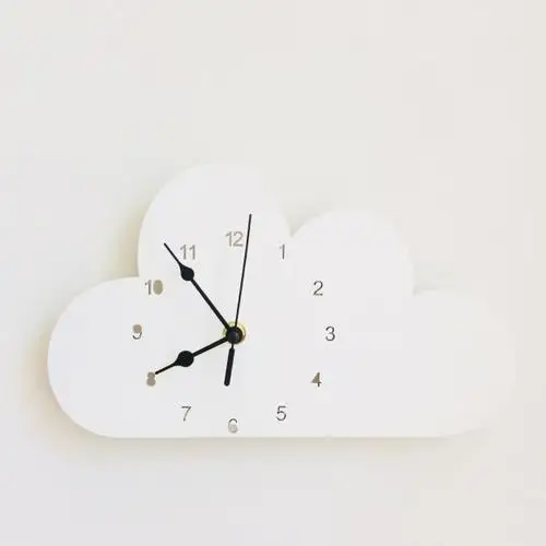 White clouds 2 Декоративные часы для детской комнаты в скандинавском стиле, Бэтмен, кот, медведь, настенные подвесные деревянные игрушки, модель детской комнаты, украшение для дома - Цвет: White clouds 2