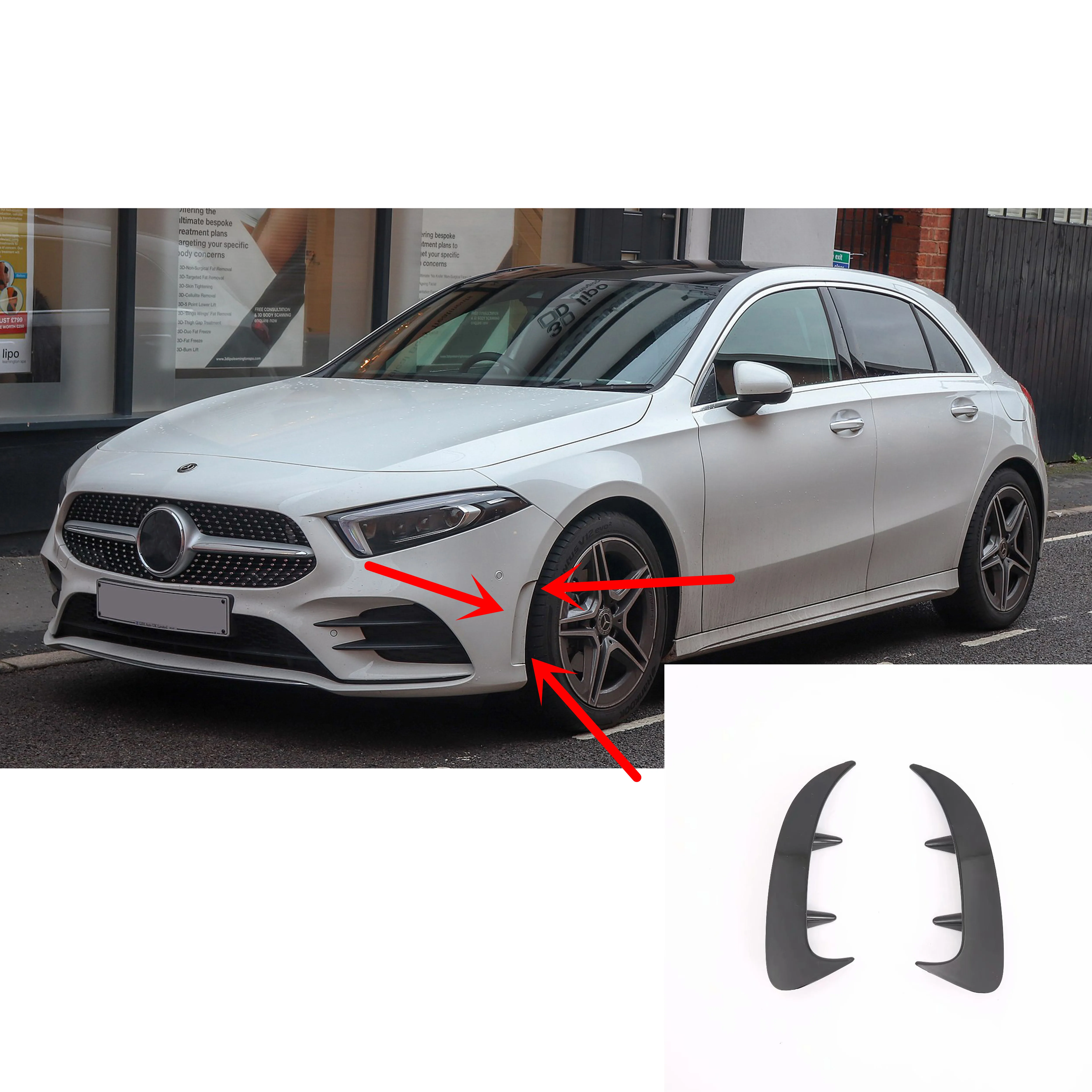 

2pcs Car Side Body Air Vent Cover Trim For Mercedes-Benz A-Class 2019