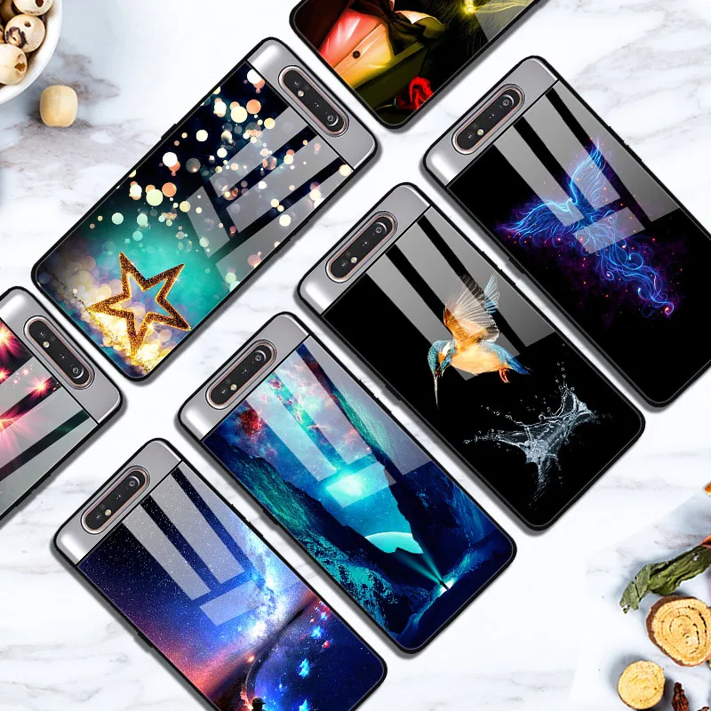 Для samsung Galaxy A80 чехол из закаленного стекла жесткая задняя крышка для samsung Galaxy A80 A90 SM-A805F SM A805F чехол для телефона A 80 6,7''