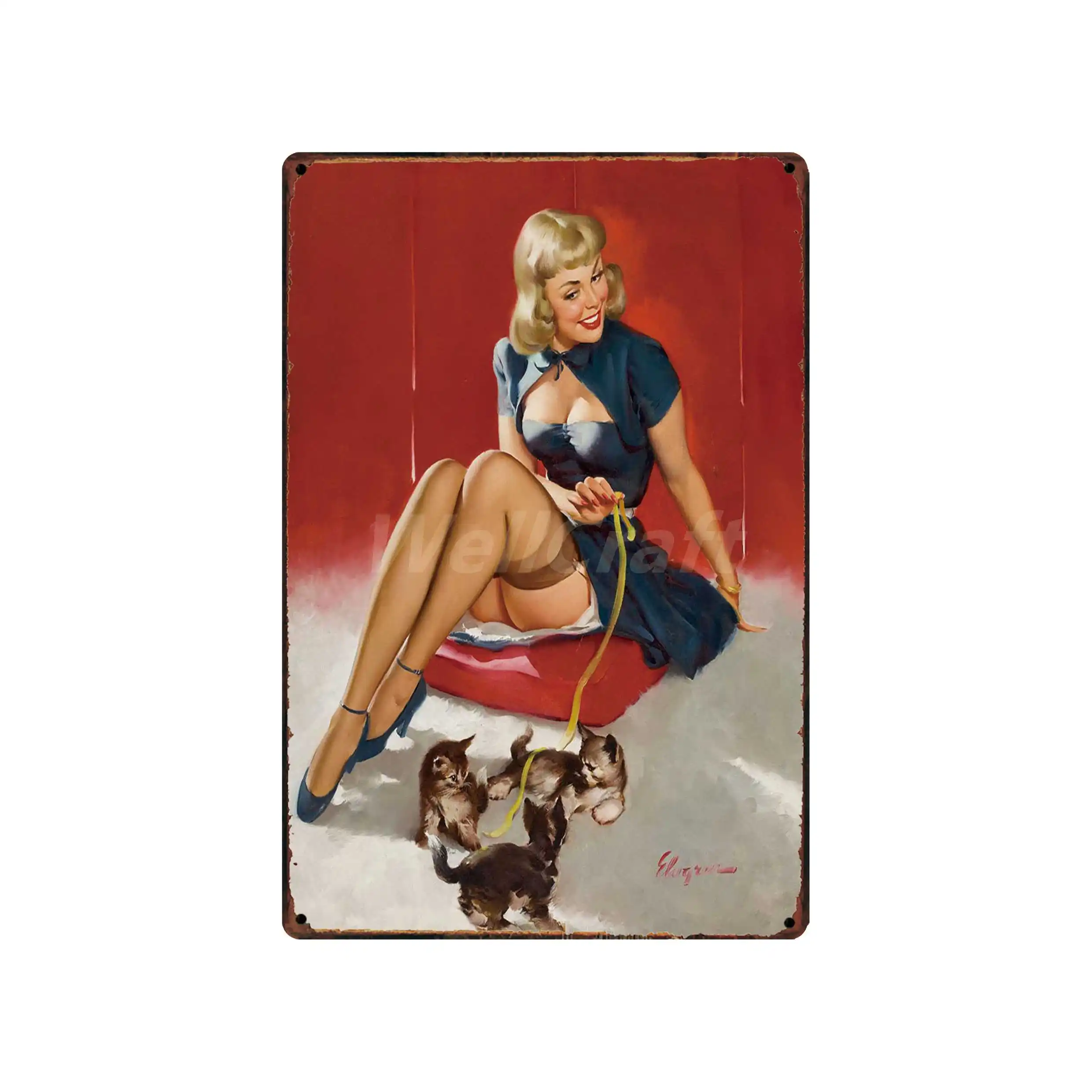[WellCraft] PIN UP Горячая Ретро Сексуальная металлическая настенная табличка на заказ жестяной знак винтажный античный подарок для паба комнаты декор LT-1715 - Цвет: SA-5055
