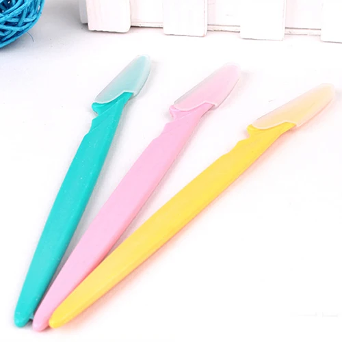 Hot3Pcs Лезвие Из Нержавеющей Стали Лицо Удаления Волос Бровей Бритва Триммер Shaper