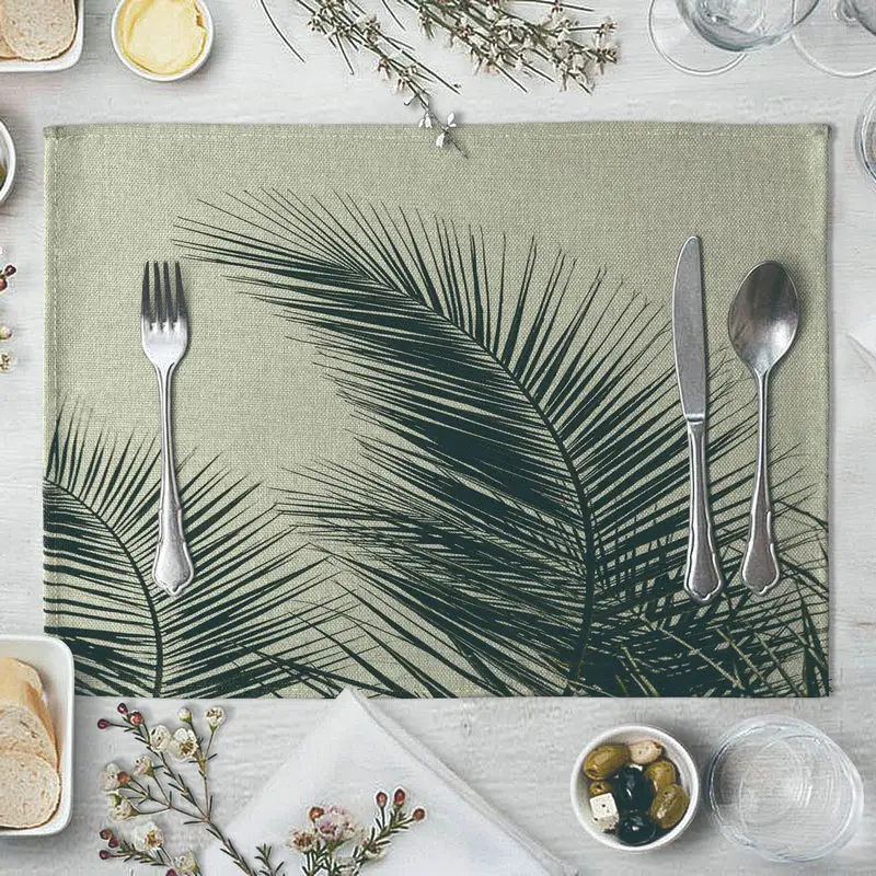 4 шт. черно белый коврик из кокосовой пальмы набор столовых приборов прочные