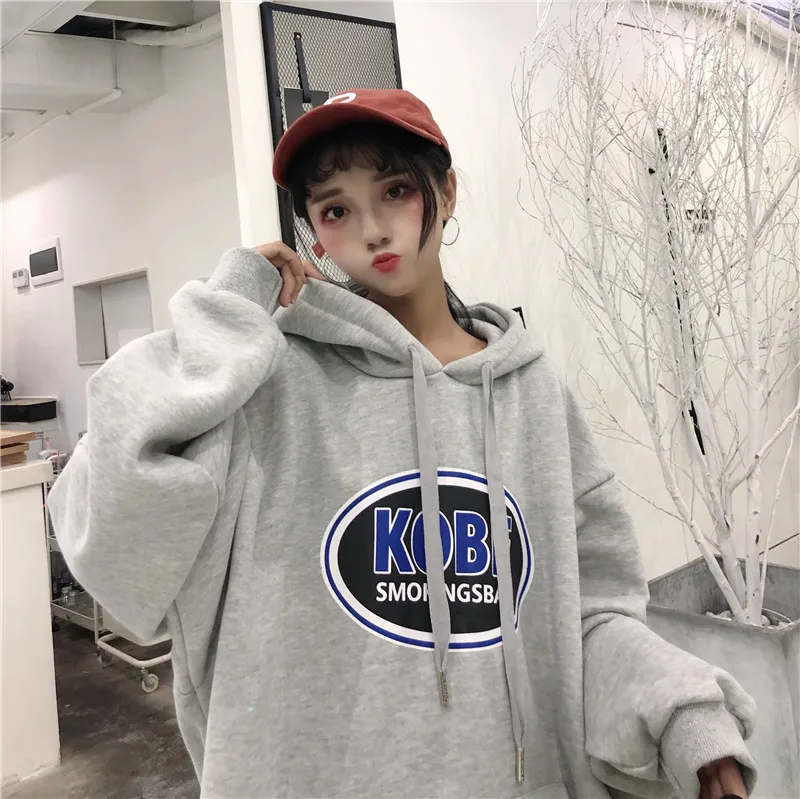 YouGeMan модная уличная хип-хоп толстовка женская зимняя Корейская Ulzzang Harajuku флис с капюшоном Свитеры Толстовки с капюшоном топы