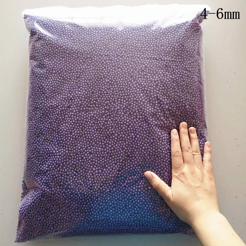4-6mm Purple 250g 250 г 4-6 мм кровоточащий пенополистирол шарики из пенополистирола DIY снежные грязевые частицы аксессуары мелкий шарик из пенопласта Наполнитель из пенопласта - Color: 4-6mm Purple 250g