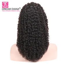 DreamDiana малазийский кудрявый полный кружевной парик без клея Remy