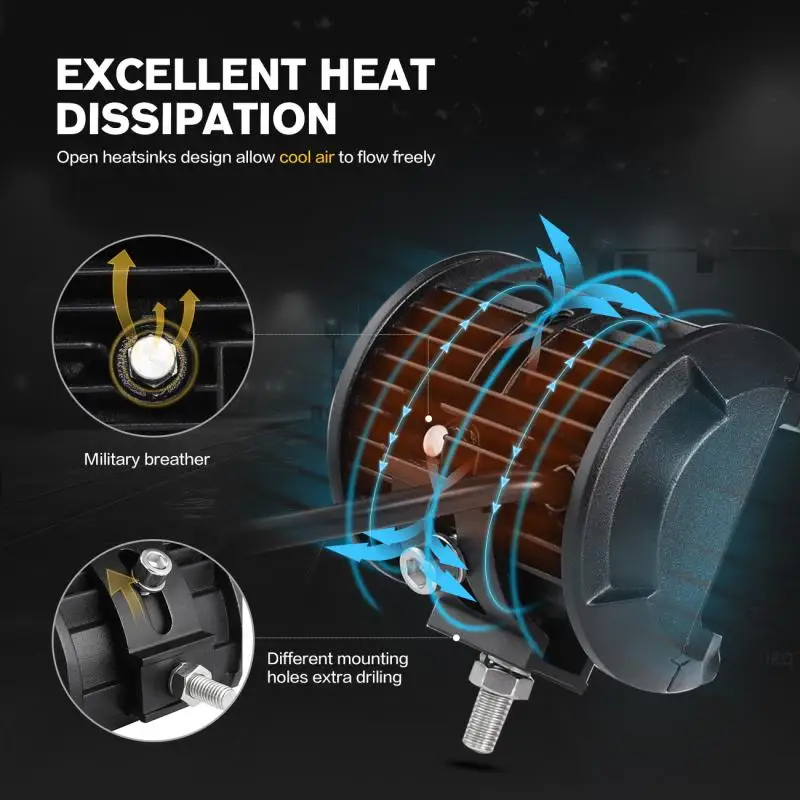 AUXMART 4 &quotсветодиодный светильник для вождения автомобиля с Горным креплением