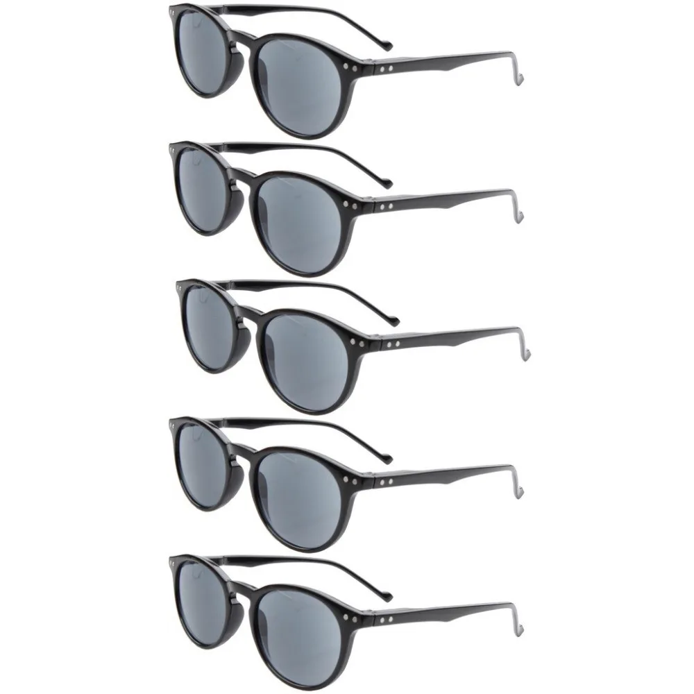 R071 Eyekepper 5-Pack овальные круглые пружинные петли очки для чтения включает в себя солнечные считыватели+ 0,00-+ 4,00