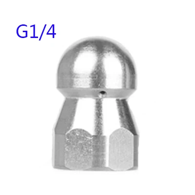 Шайба высокого давления из нержавеющей стали G1/4 G3/8 и аксессуар BSP 1/4 G3/8 на входе 3 сопла шланг Металлическая Насадка вращающаяся канализационная насадка - Цвет: Бесцветный