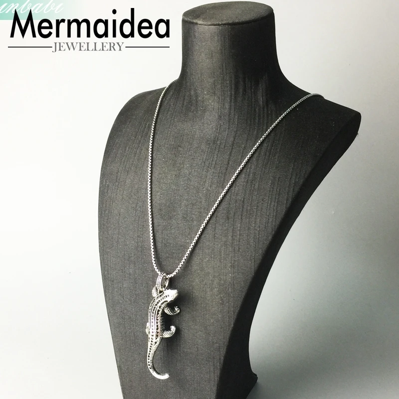 Ожерелье с подвеской из звеньев цепи Саламандра паве подарок для мужчин и женщин
