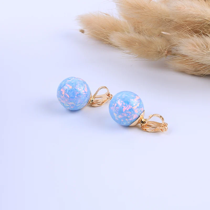 light blue Новое поступление, модные шикарные уникальные серьги-клипсы для темпераментных женщин и девушек, вечерние серьги без проколов, ювелирные изделия - Окраска металла: light blue