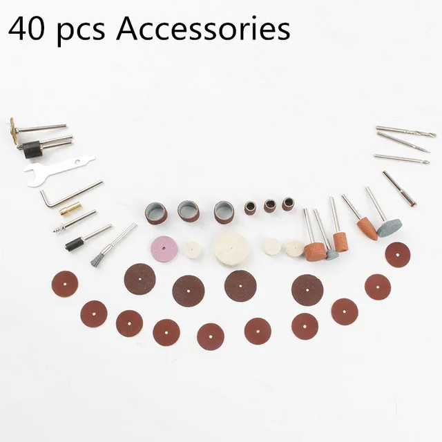 40PCS 500-8 электрическая шлифовальная ДРЕЛЬ Dremel Стиль Мини гравировальная дрель шлифовальный набор аксессуаров Многофункциональный гравировальный станок мощность T - Цвет: 40PCS